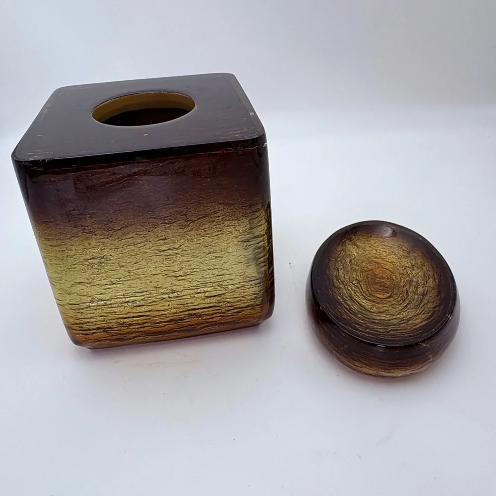 Veratex Gold and Brown Decorative Tissue Cover and Soap Dish